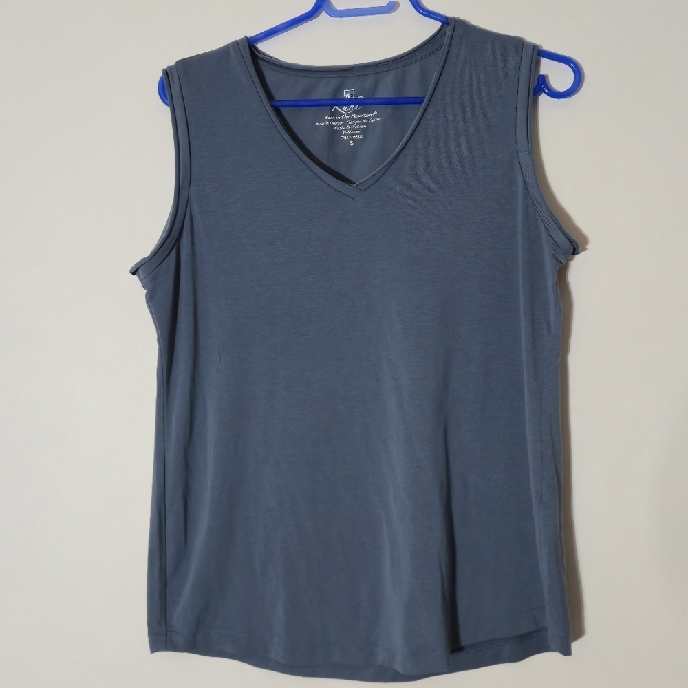 Kuhl Vega Blue V-Neck Tank Top Small Soft‎ 100% Organic Cotton Sustainable GOTS - Picture 5 of 10